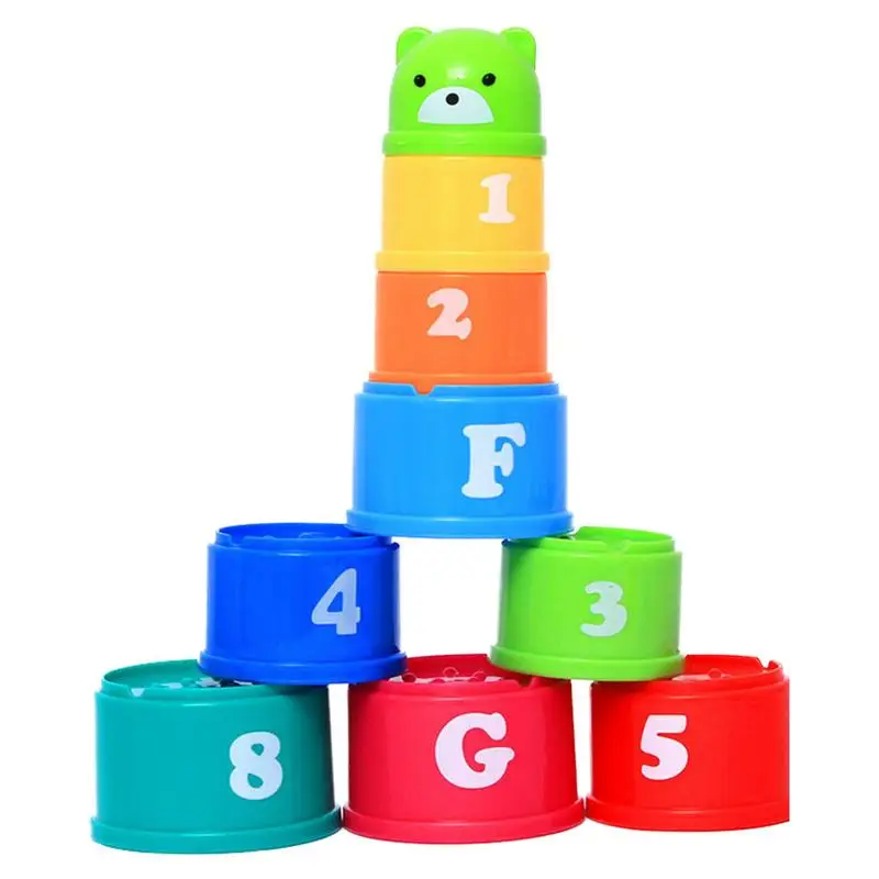 

Nesting Cups Toy 9pcs Colorful Kids Sorting Game Toddler Nesting Stack Cups Shape Sorter Stackable Nesting Cups Stacking Toys