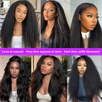Cheveux humains indiens 30 pouces 12A Kinky Straight, 3 paquets de cheveux vierges bruts non traités Yaki Straight, double trame, pour tressage en vrac 6