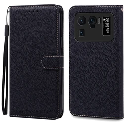 Luxury Leather Flip Wallet Case with Silicone Book Cover - Elegant Protection for Mi 11 Ultra (Black)