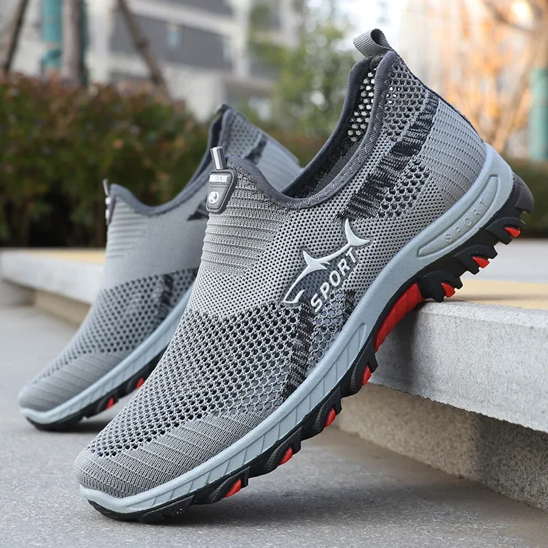 Summer new sports shoes men's running shoes autumn gray breathable mesh walking casual shoes men's sneakers zapatillas 4