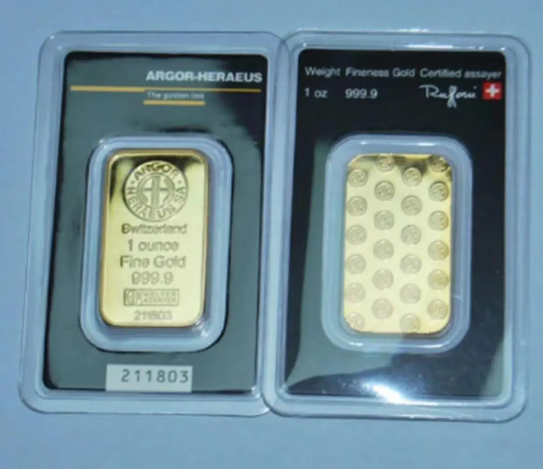 Barra de oro australiana serie Perth City Bar, réplica de moneda chapada en oro, 1 OZ, material de latón