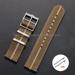 Nylon Canvas Military Sport Wristband with Quick Release - 22mm (Yellow)