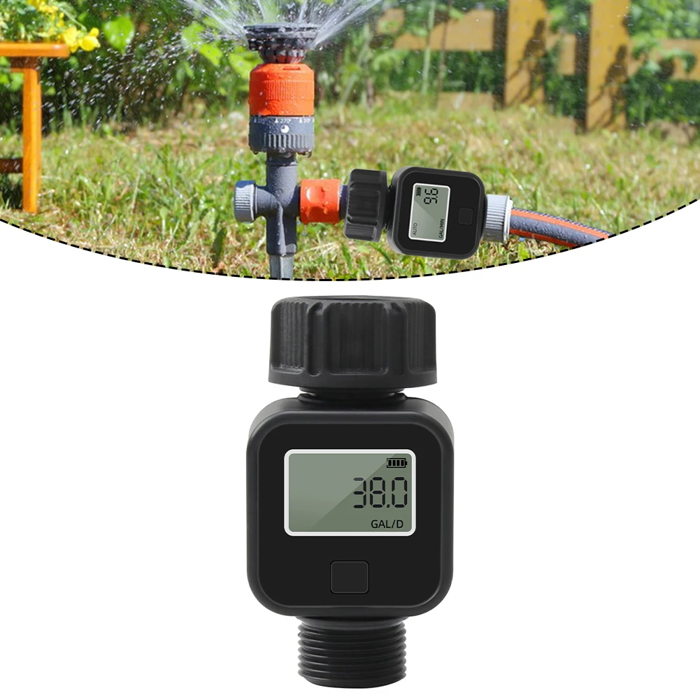 Digital Water Flow Meter Hose Water Meter For Outdoor Garden Hose, Measure Consumption And Flow Rate With Quick Connectors