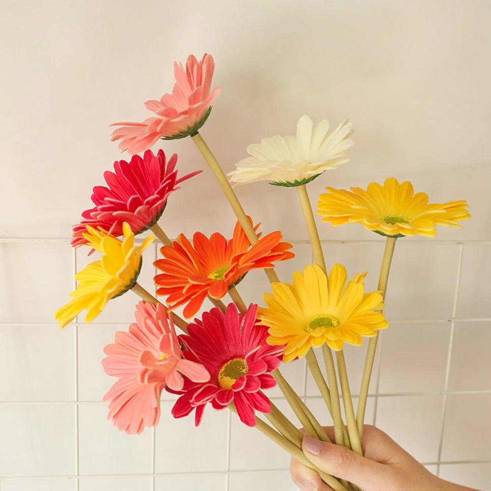 Artificial Flowers Plants 38.5cm Sun Flower Colorful Small Daisy