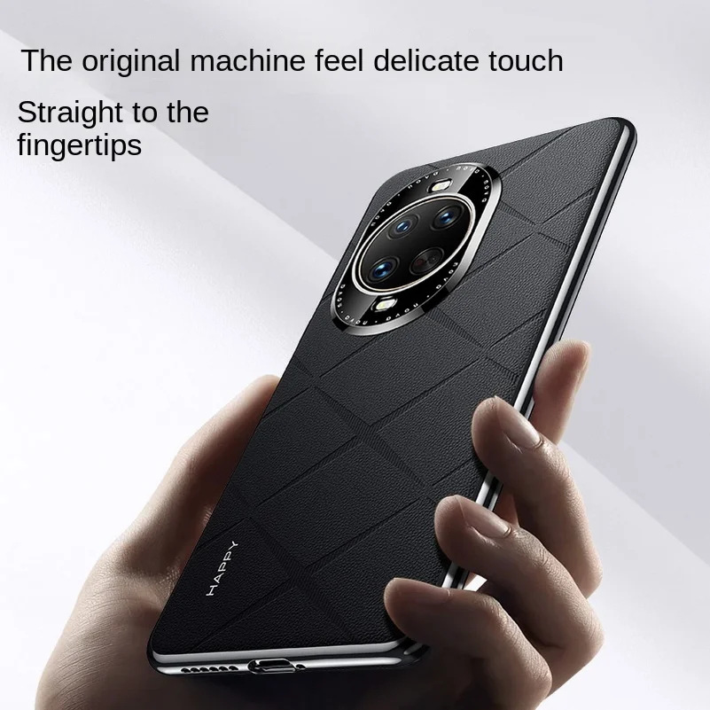 Luxury Plain Leather Case with Camera Lens Protection - Hard Slim Good Texture Cover