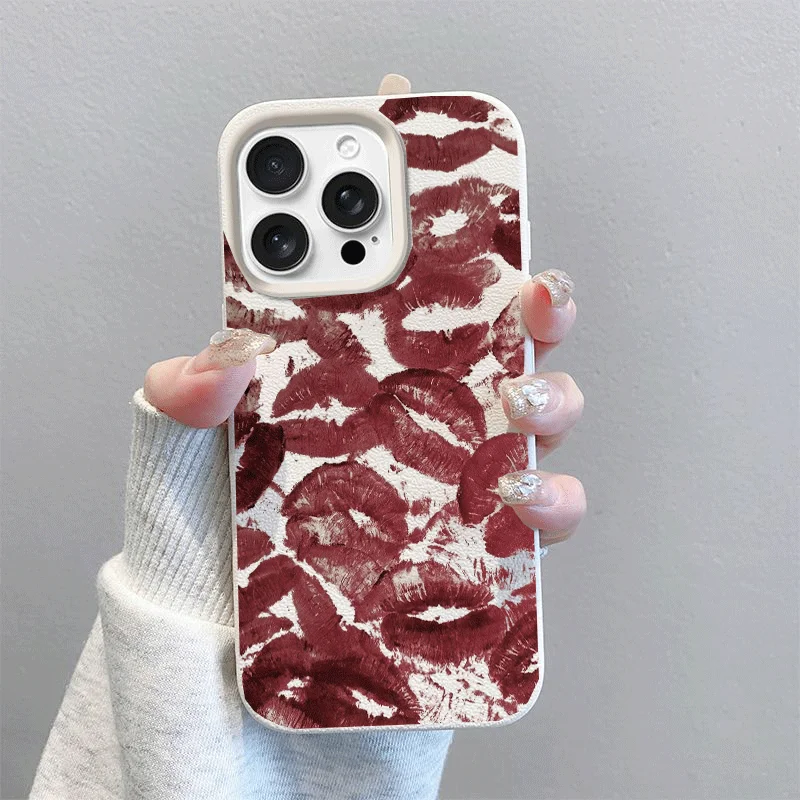 Red Lips Kiss Print Phone Case