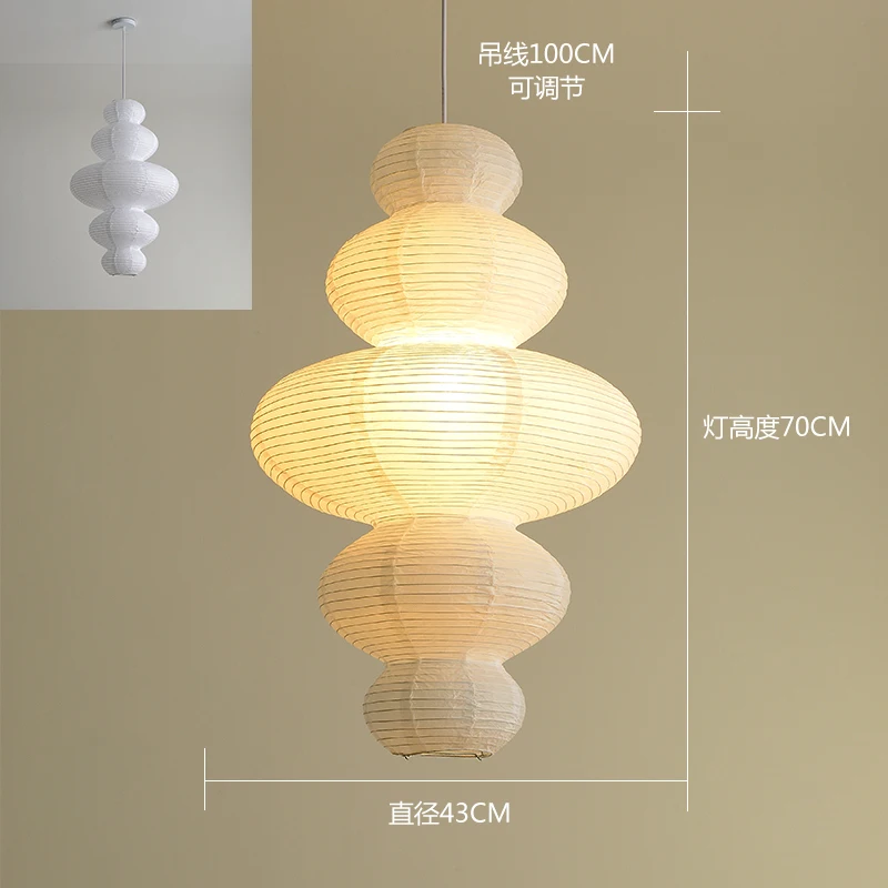Japanese pendant lights Rice Paper lamp shade Corner Designer Noguchi Yong  Lamp Living Room restaurant Bedroom staircase light
