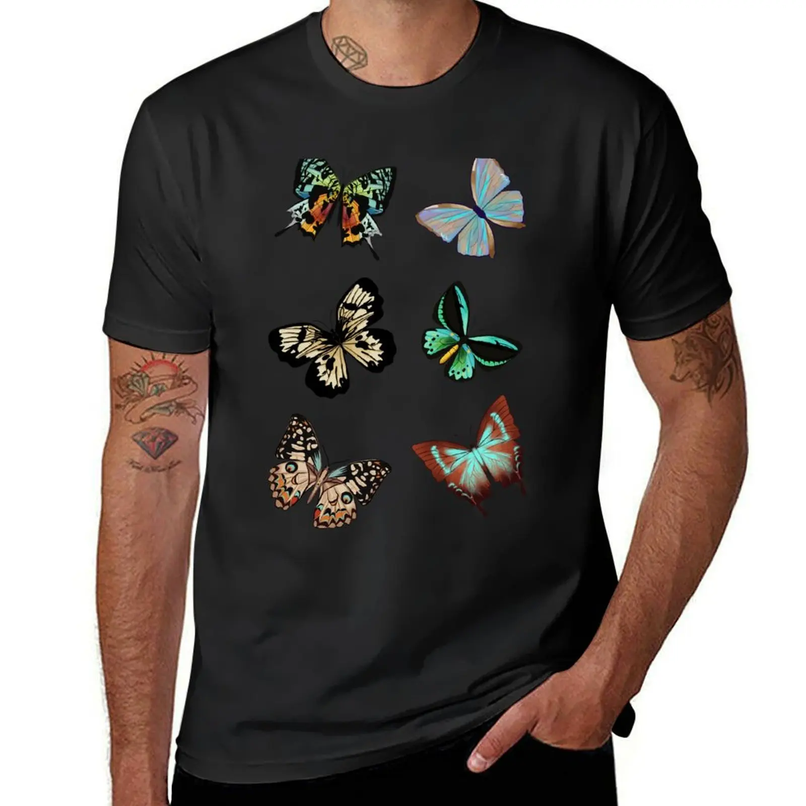 

Butterfly pattern T-shirt anime sports fans sublime t shirts for men pack