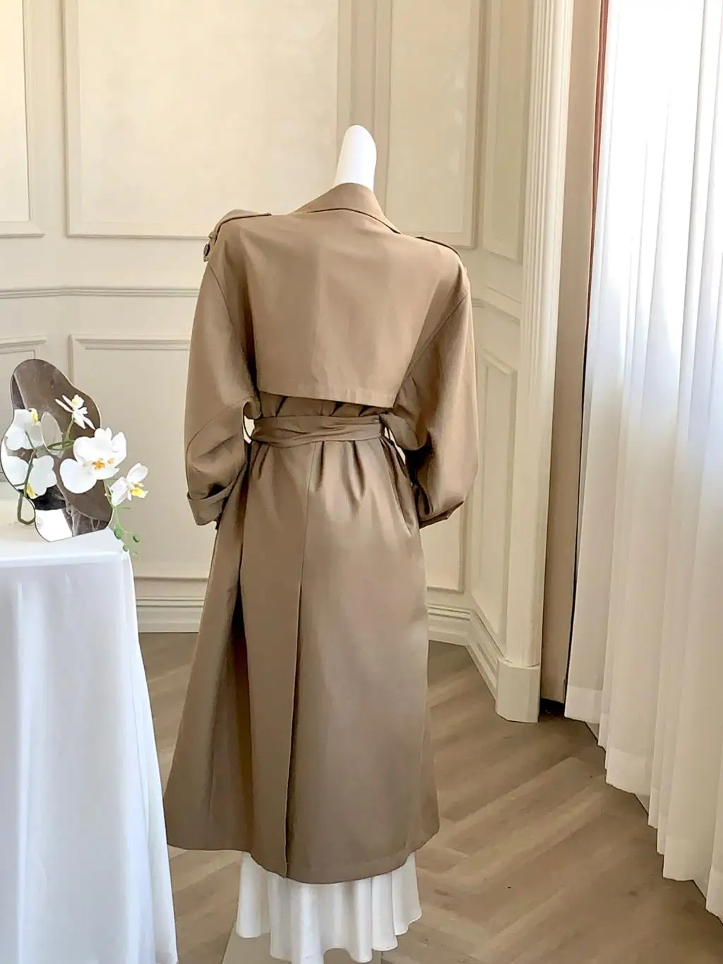 Autumn British Style Long Trench Women Lapel Double Breasted Coat with Belt Korean Fashion Windbreaker Outerwear Casual Jackets