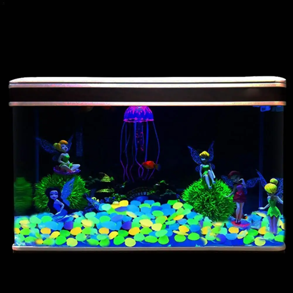 Glow Stones Decorative Stones 50Pcs Small Glow In The Dark Garden Pebbles For Garden Terrace Lawn Fish Tank Aquarium Decoration Luminous Rocks Stones