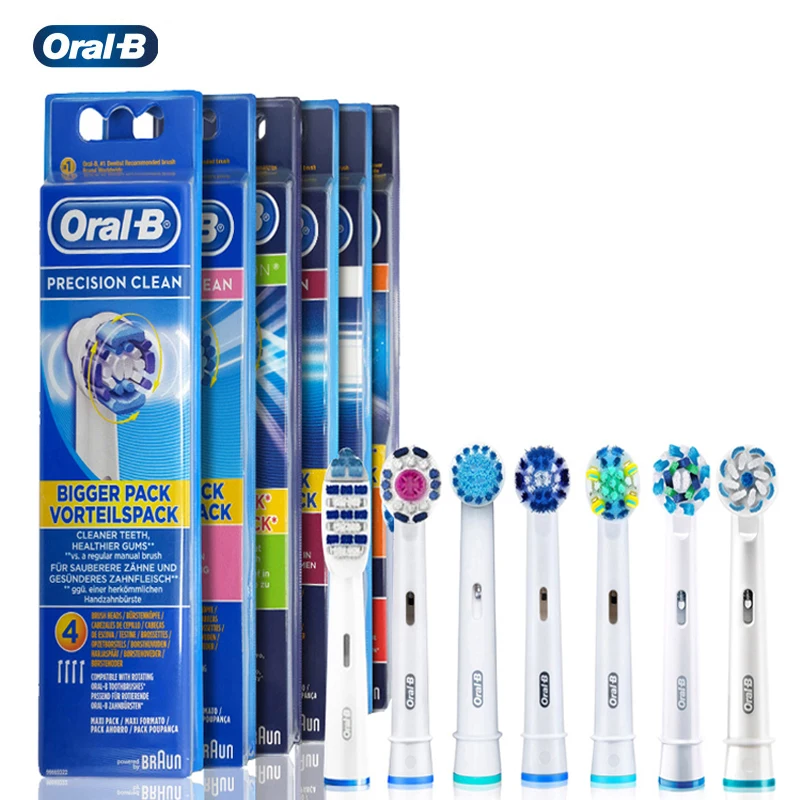 Testine Per Spazzole Sostituibili Originali Oral B Spazzolino Elettrico Con Rotazione Pulita Di Precisione 4 Teste Eb17/Eb18/Eb20/Eb25/Eb30/Eb50/Eb60
