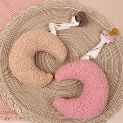 INS Autumn and Winter Baby Teddy Plush Moon Pacifier Pendant  Teether  Toy Photo Props