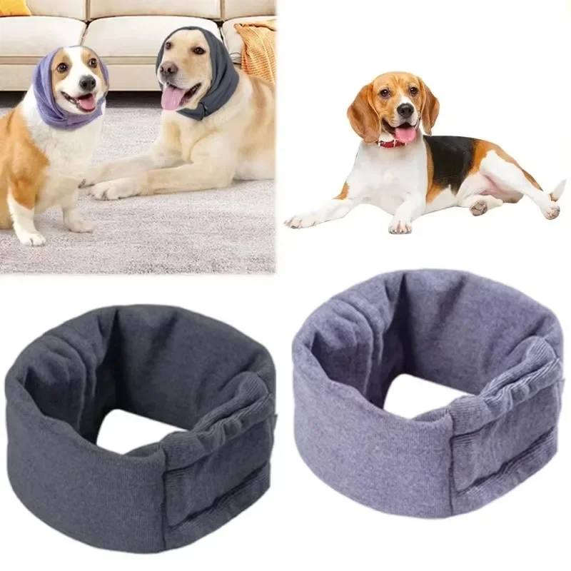 Dog Grooming Ear Muffs Noise-Proof Washable Dog Neck Ears Adjustable Multifunctional Soothing Mood Pet Warm Head Cover