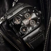Fashion Big Dial Men's Quartz Watch Casual Leather Band Male Sports Watches 4