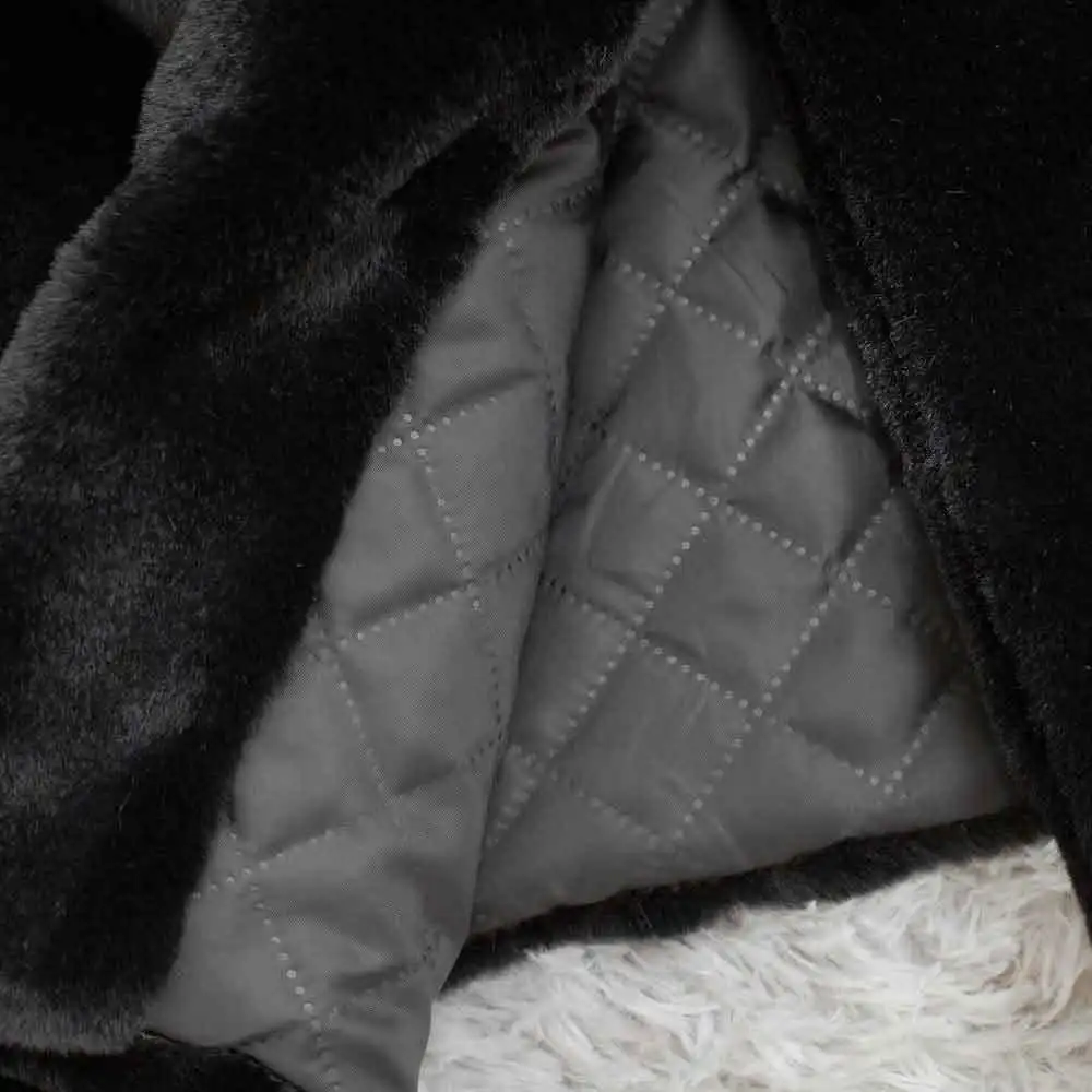 Winter Women High Quality Faux Rabbit Luxury Long Fur Coat Loose Elegant Lapel OverCoat Thick Warm Plus Size Female Plush Coats
