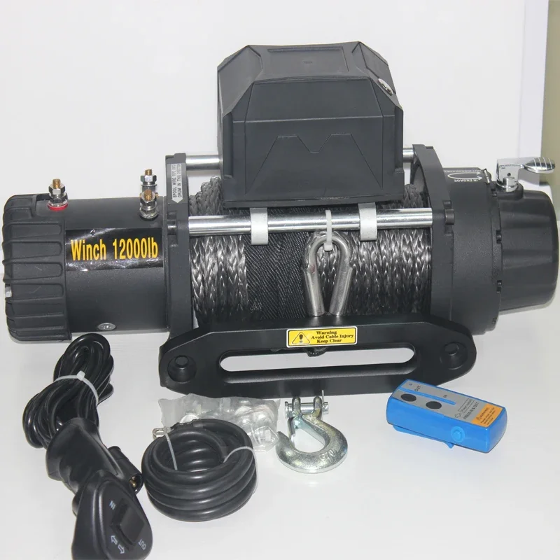 

ENJOIN 12v 12000lb 4x4 Fully Frosted Electric Winch / 85ft Synthetic Rope / Wireless Remote /4WD Truck Boat