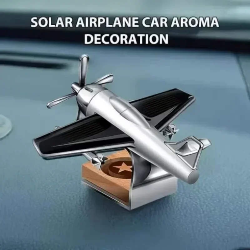 Solar Powered Car Air Freshener Automobiles Rotating Ornament Silent CNC Car Interior Decor Accessories With Essential Oil