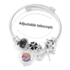 New Trendy Rhinestones Dragonfly Crystal Beaded Pendant Bracelet Stainless Steel 4 Colors Closure Bangles Women Bracelet Jewelry 2