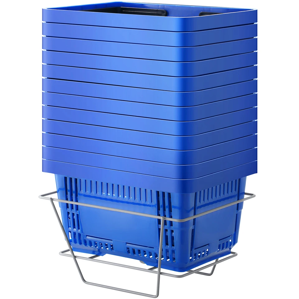 Durable Portable Plastic Grocery Shopping Basket Set