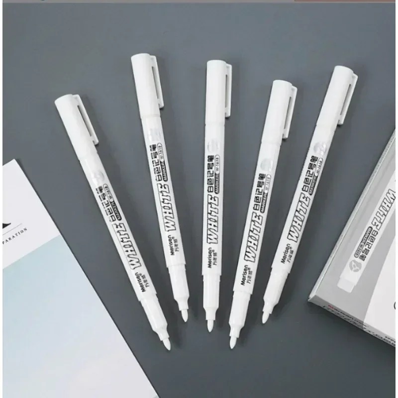 White Marker Pen Paint Oily Waterproof Tire Painting Graffiti Pens Permanent Gel Pen for Fabric Wood Leather Marker