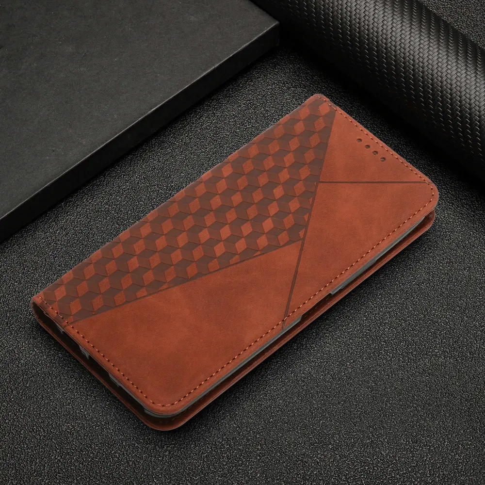 Leather Magnetic Flip Case - Elegant Book Style Cover