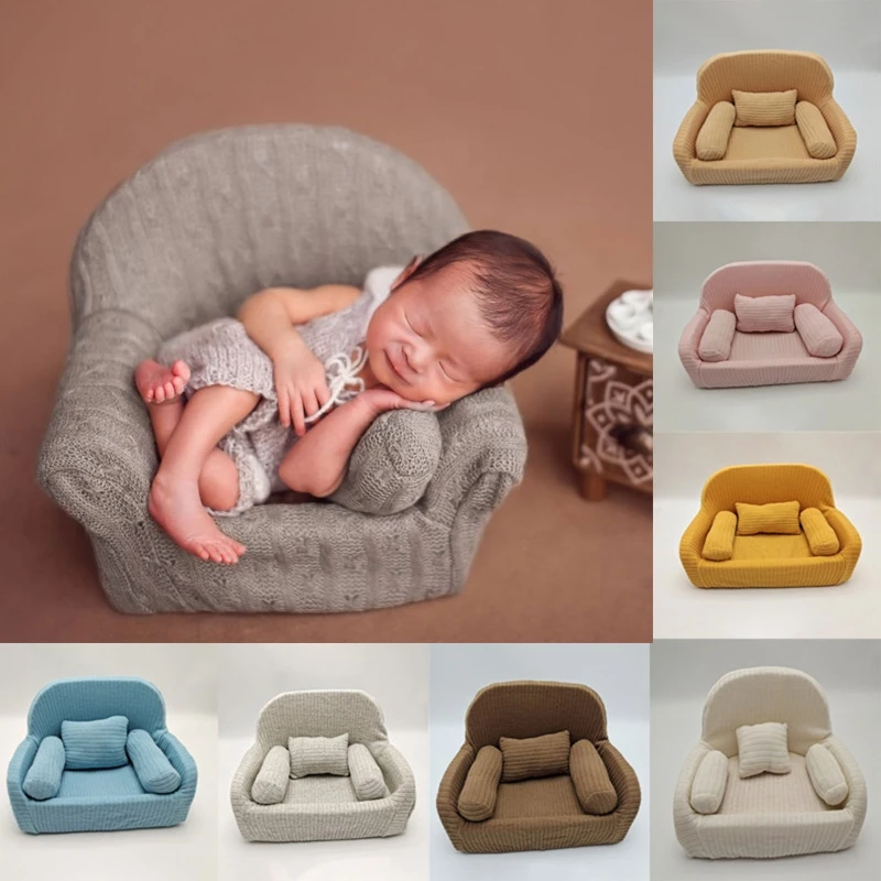 

4 Pcs Newborn Photography Props Baby Sofa Pillow Set Infant Photo Shooting Posing Assist Chair Cushion