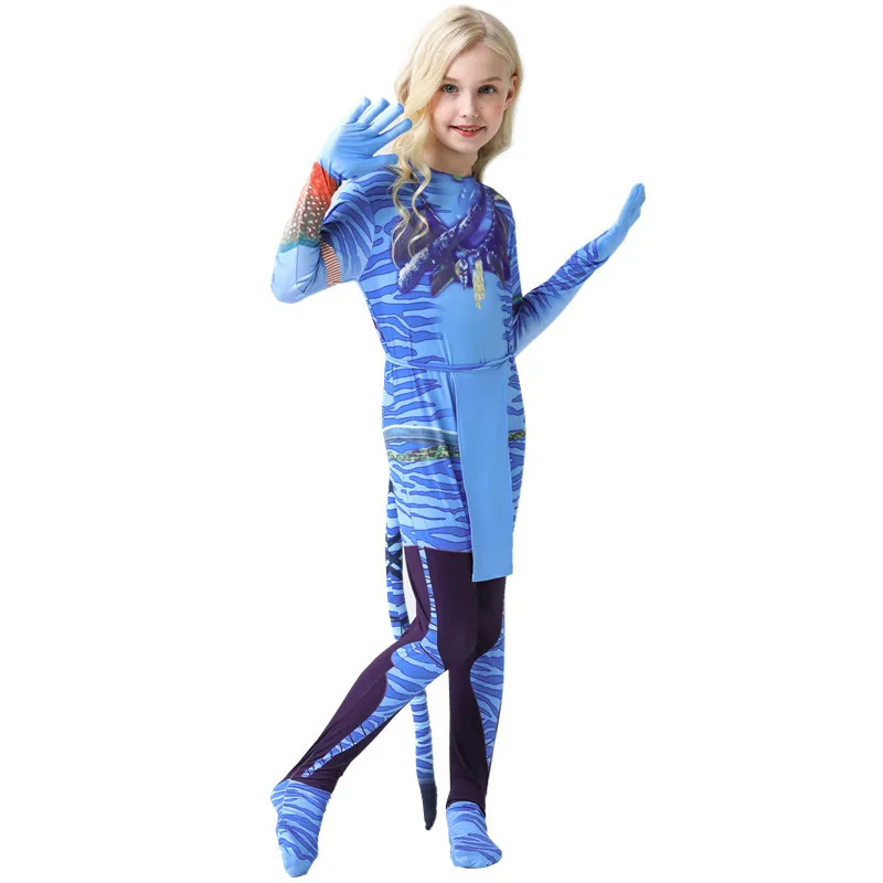 Cosplay Costume Avatar for Kids Alien Children Boy and Girl The Way of Water Christmas Halloween and Masquerade Party