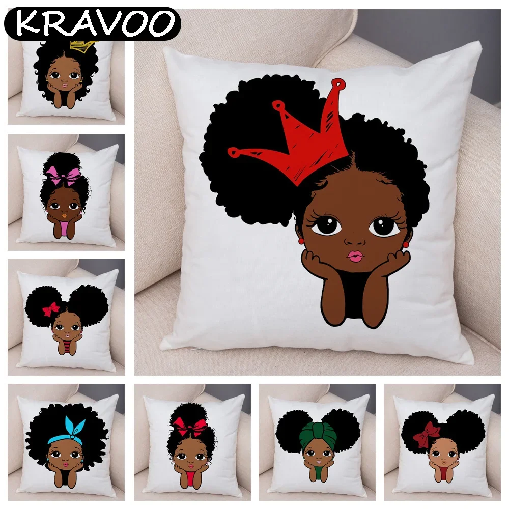 

Africa Baby Cushion Cover Sofa Home Children Room Decor Cute Cartoon Girl Pillow Case Polyester Pillowcase 45x45cm Funda Cojín