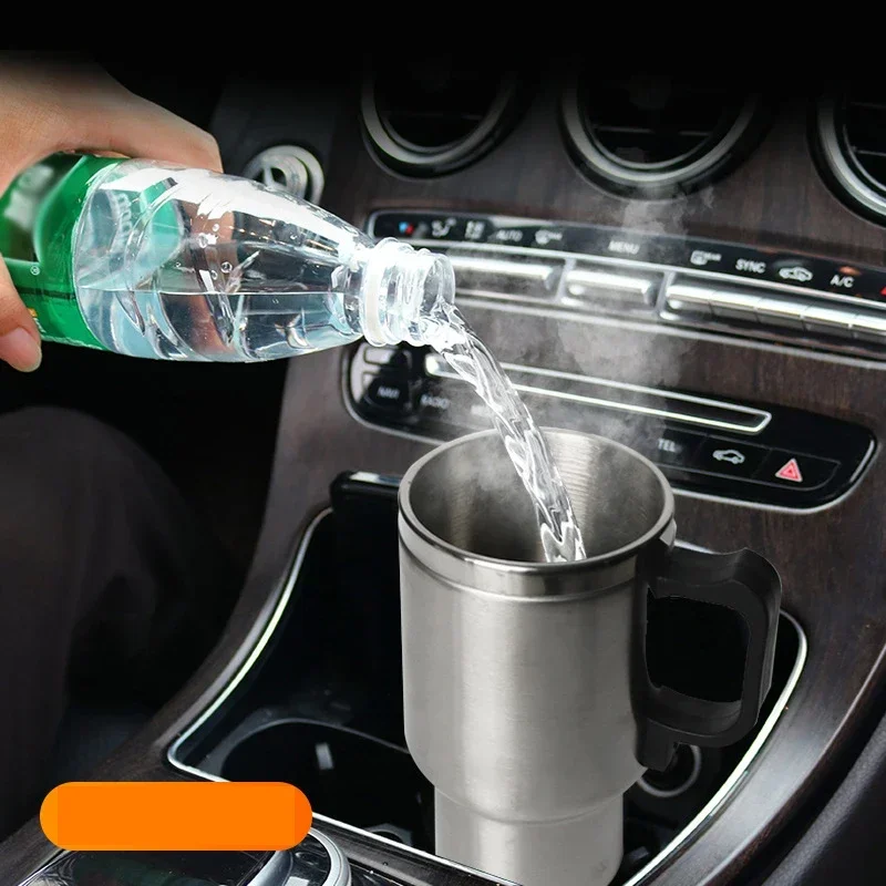 Quick-Heat Car Heater Mug Insulated Double-Wall Stainless Steel Large Capacity Beverage Warmer