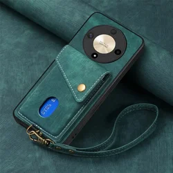 Luxury Leather Card Slot Case - Sleek & Stylish Back Cover for Honor 200 Lite (Green)