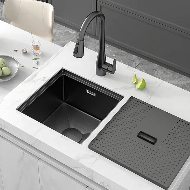 Nordic Honeycomb Embossed Kitchen Sinks Small Bar Invisible Single Slot Cover Home Hidden Island Sink Kitchen Accessories