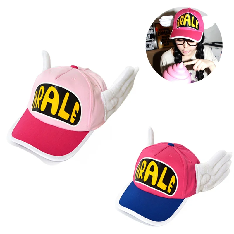 

Anime Cute Dr.Slump Arale Kawaii Angel Wings Cosplay Adult Children Hats Baseball Cap Sun Hat Gift