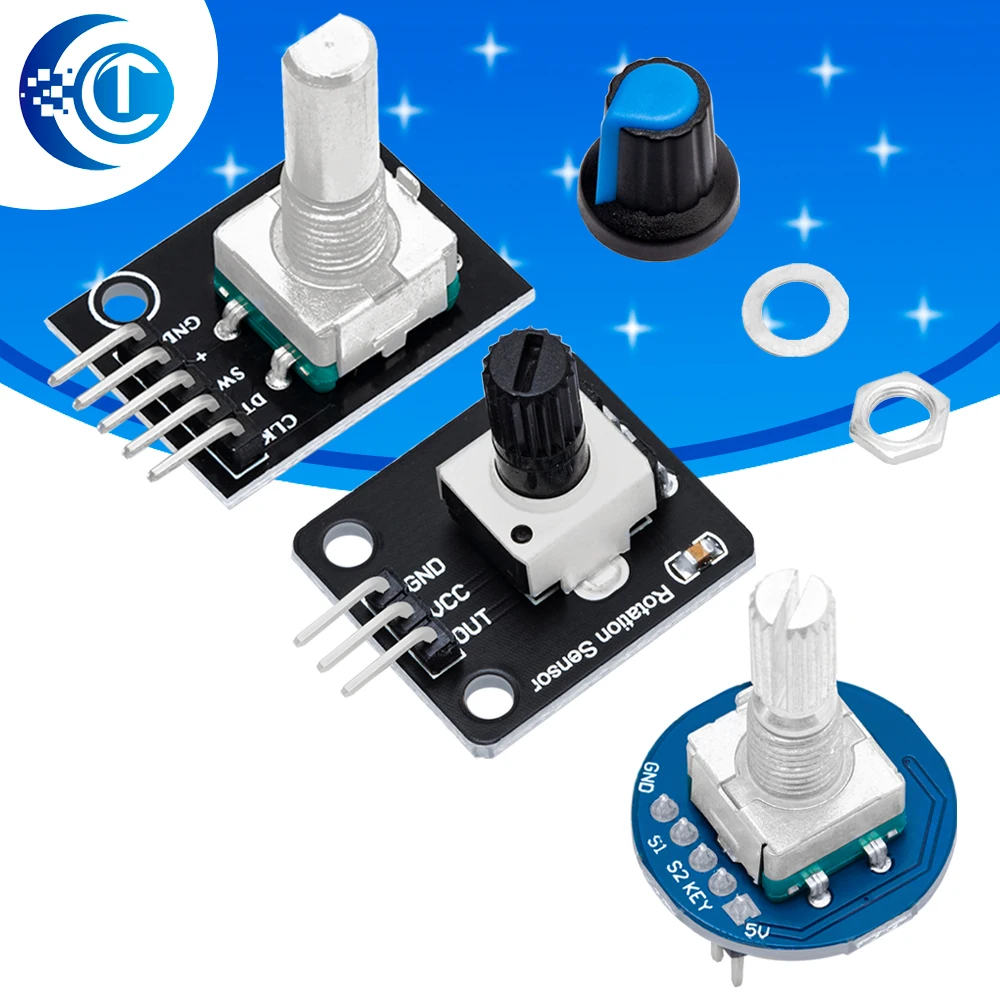 KY-040/RV09/EC11 Compatible 360° Rotary Encoder - Analog Knob Module ...