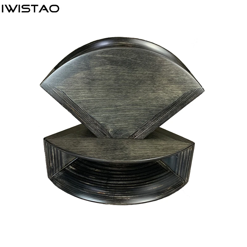 IWSITAO 1 Pair Hyperbolic Stable Diffusion Empty Wooden Horn 1 Inch Throat Birch Plywood Wide 400MM with Adapter