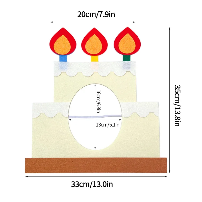 thumbnail image 1 of Suministros para fiestas de cumpleaños, divertidos sombreros de fieltro para cumpleaños, gorro de fiesta creativo con cuerda, gorro de fiesta para niños, accesorios para fotos de fiesta, 파티용품, 1 of 5