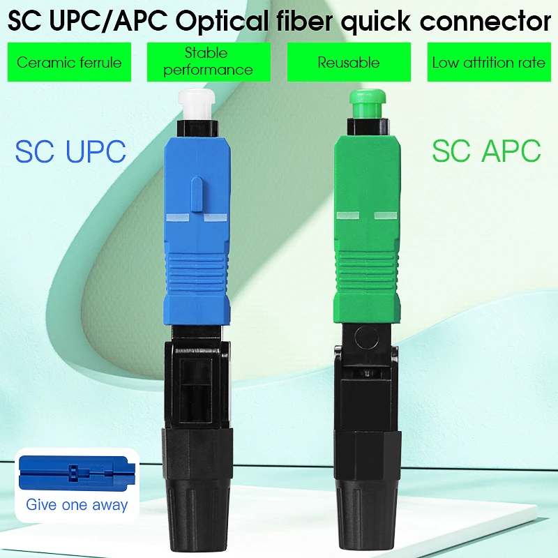 FTTH 광섬유 퀵 커넥터 단일 모드 SCUPC/APC 가죽 광섬유 케이블 콜드 스플 라이징 고속 커넥터 조립 도구