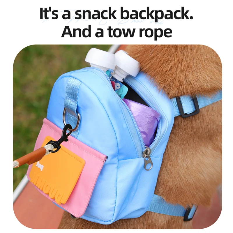 Fashion Pet Dog Schoolbag for Small Dogs Large Space Shiba Inu Backpack Harness Pet Outdoor Supplies Accessories Snack Bags