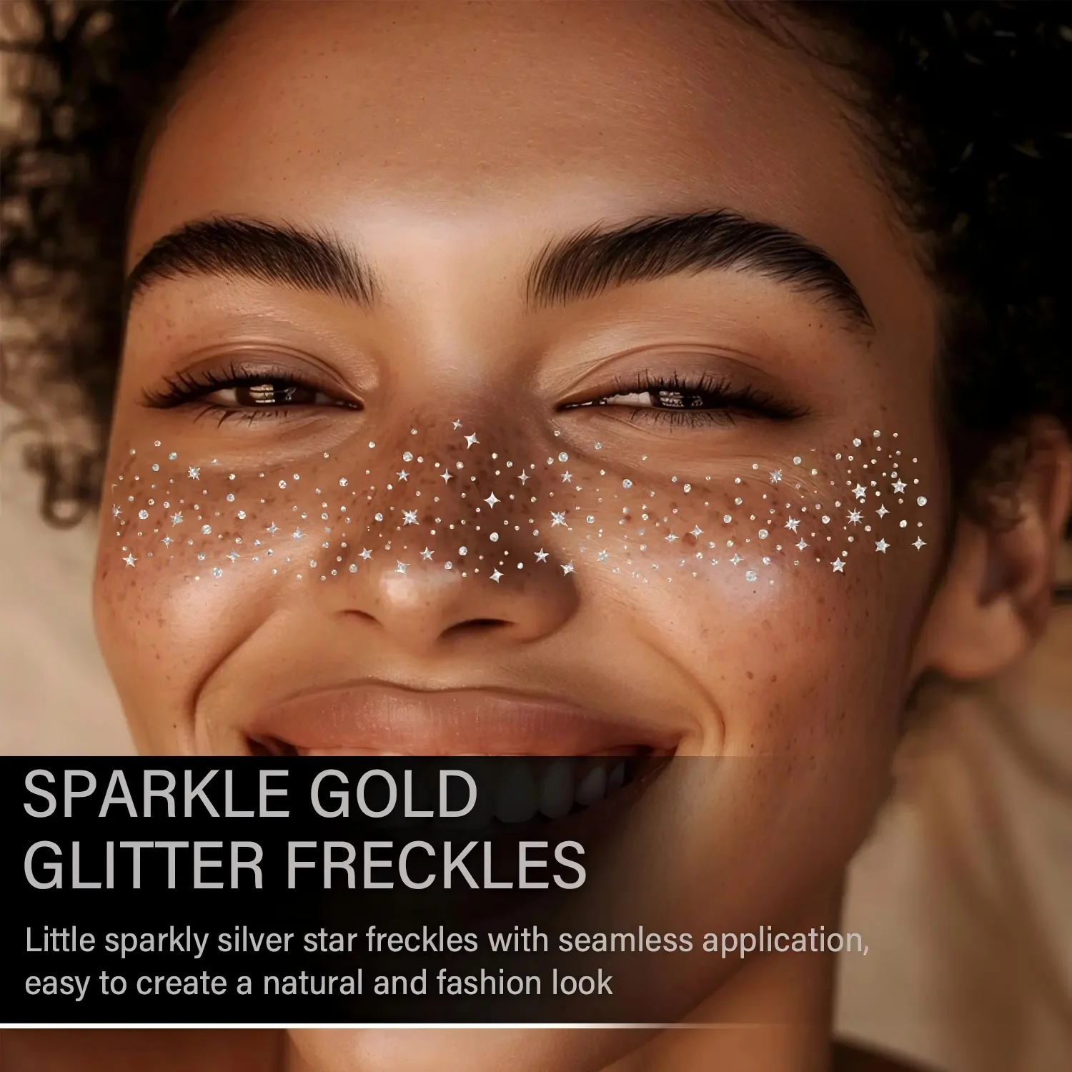 6/3 Stück/Set – Gold/Silber Star Flashpoint Tattoo-Aufkleber, Gesichtsaufkleber, einfach anzubringen, natürliches Sommersprossen-Make-up – Detail 6