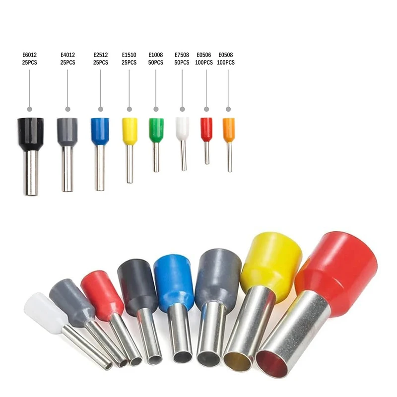 400PCS Crimp Terminals Kit Electrical Tube Terminals Suit VE Tubular Block Cord End Connectors Cable Wire Connector