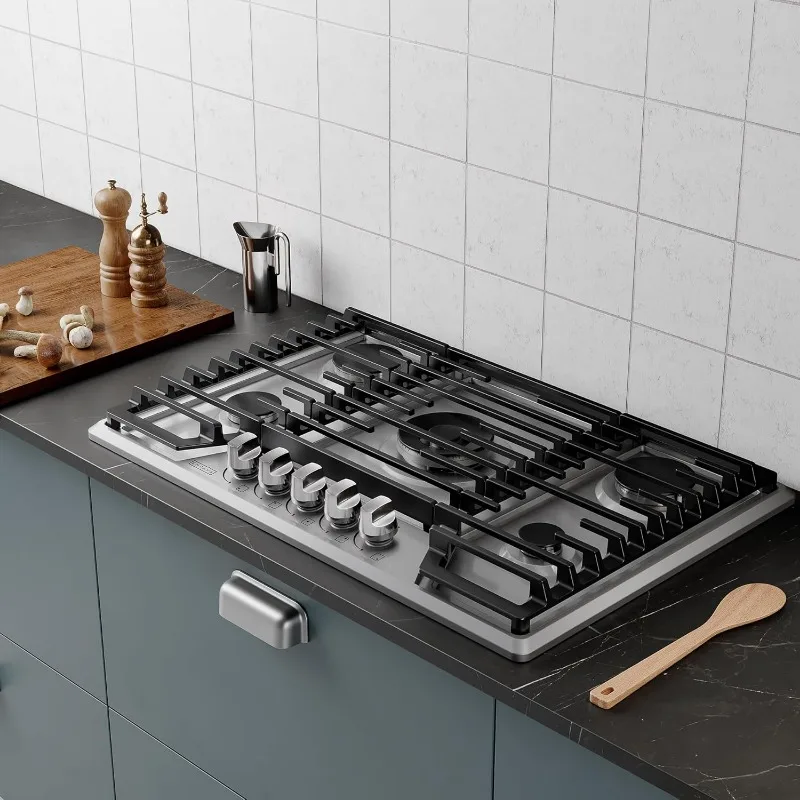 Empava 30 in. Built Cooktop in Stainless Steel with 5 Gas Stove Including A 18000 BTU Power Burner, 30IN, Silver 4