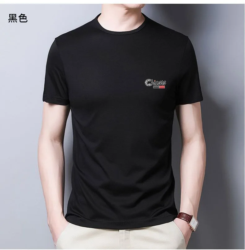 thumbnail image 1 of Camiseta de seda de hielo para hombre, camisetas de manga corta de verano 2023, finas, transpirables, de secado rápido, camisetas holgadas informales con estampado de letras a la moda para hombre, 1 of 5