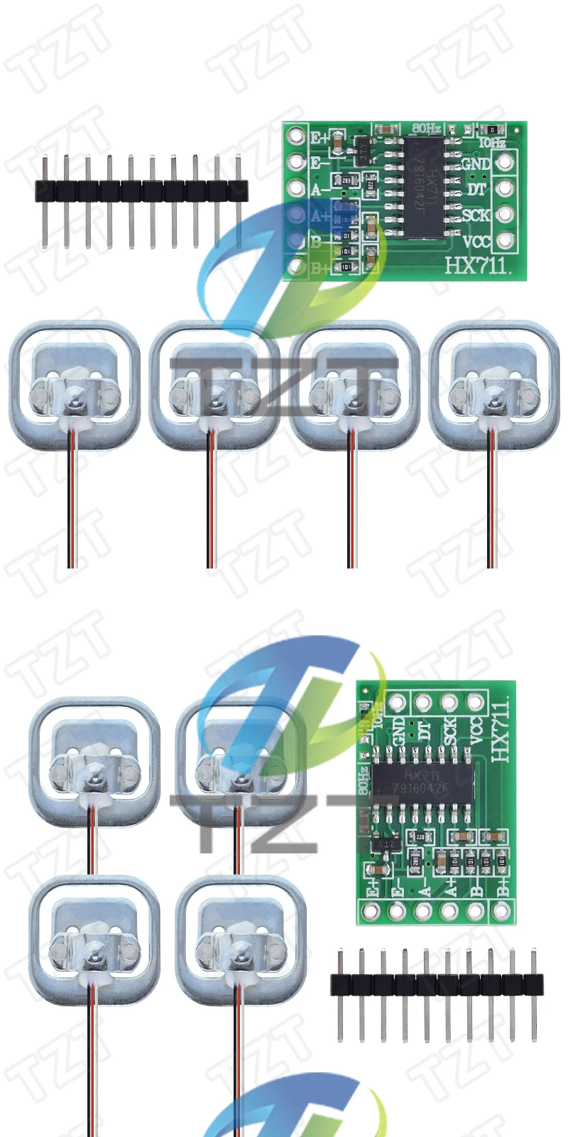 Description Picture 3 of itemHuman Scale Load Cell Weight Sensors + HX711 AD Module Weight Sensor Electronic Scale Weighing Pressure Sensor DIY Kit
