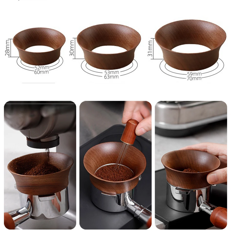 51/58mm Coffee Dosing Cup Walnut wood Espresso Dosing Funnel Brewing Bowl Portafilter Ring Coffee Accessories coffee dosing cup,espresso tools,coffee tools