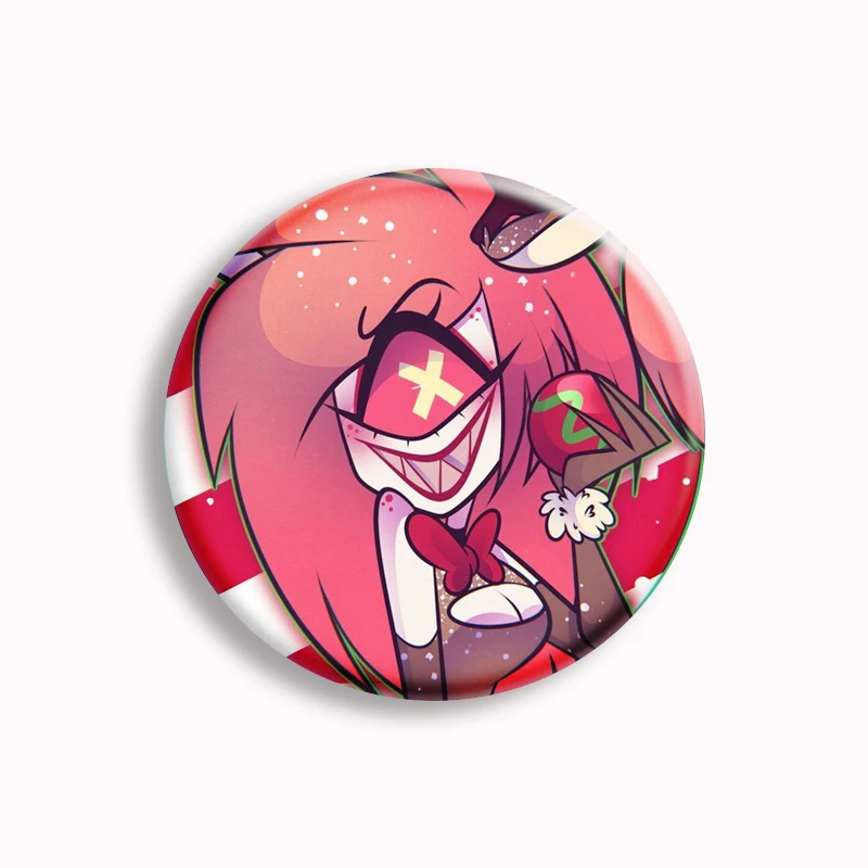 Lot De 8 Badges Métal - Hazbin Hotel - Lucifer, Alastor, Charlie, Angel Dust