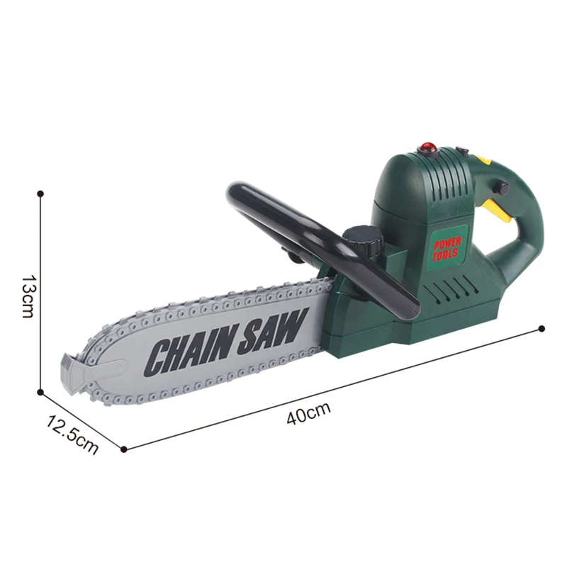 Children's chainsaw toys play house prank simulation chainsaw tools boy repair rotating chain simulation sound set birthday gift