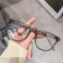 Elegant Round Frame Glasses with Clear Lenses (C3 Light gray)