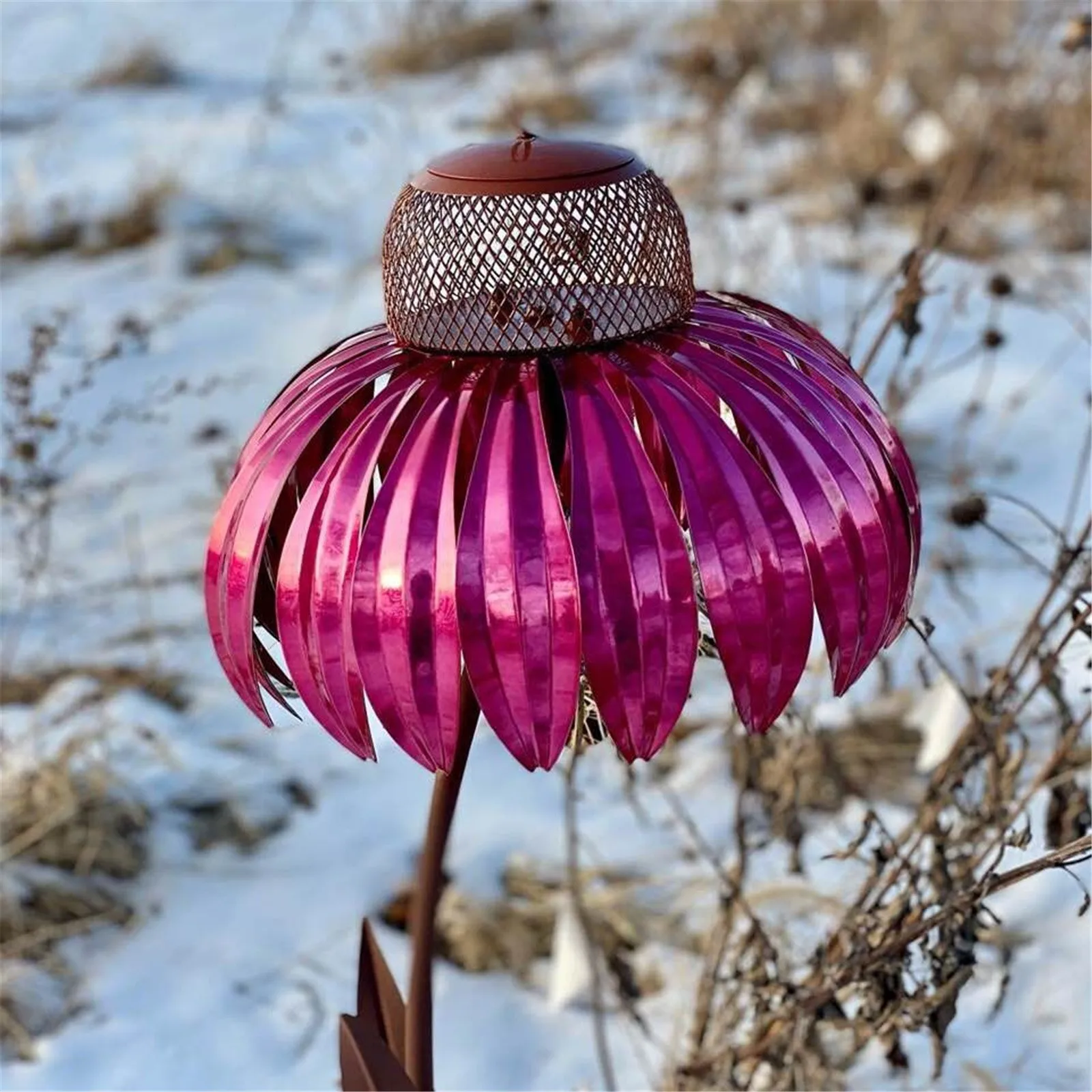 Bird Feeder Sensation Coneflower Wild Bird Feeder Gazebo Hummingbird Pink Detachable Lotus Shaped
