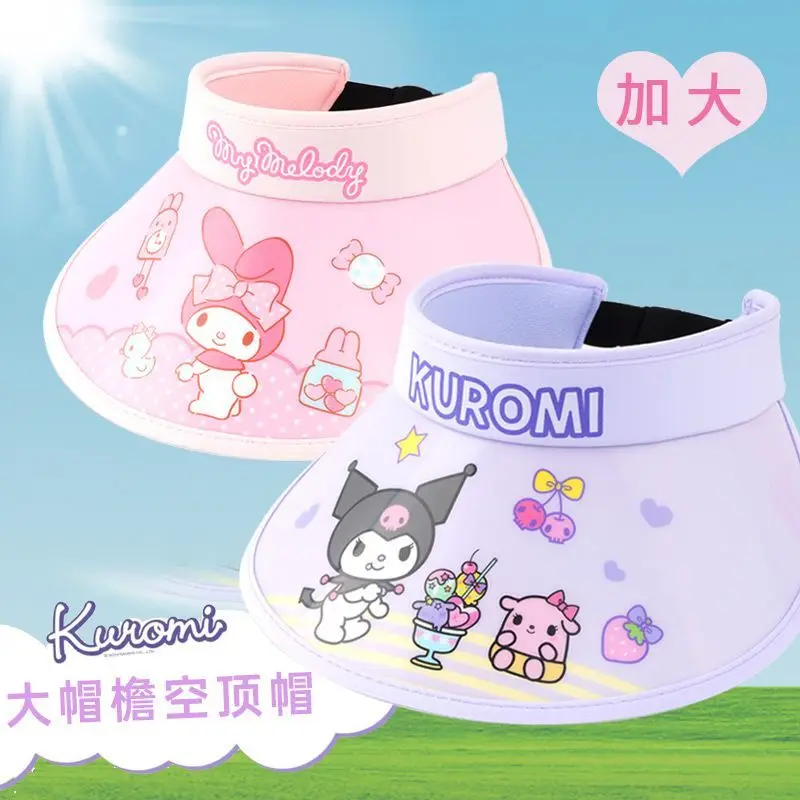 

Sweet Kawaii Sanrio My Melody Kuromi Anime Summer Empty Hat Cute Cartoon Hello Kitty Cinnamoroll Sun Block Cap Girls Boys Gifts