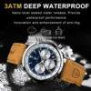 POEDAGAR High Quality Luxury Men Watch Military Waterproof Luminous Chronograph Date Man Wristwatch Leather Quartz Men's Watches 3