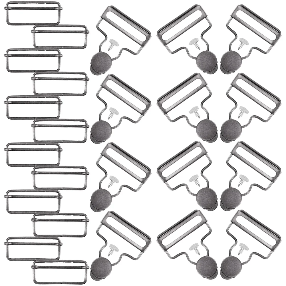

20 Sets Overalls Button Hook Clothing Clips Japanese Clasp Replacement Metal Gourd Buckles